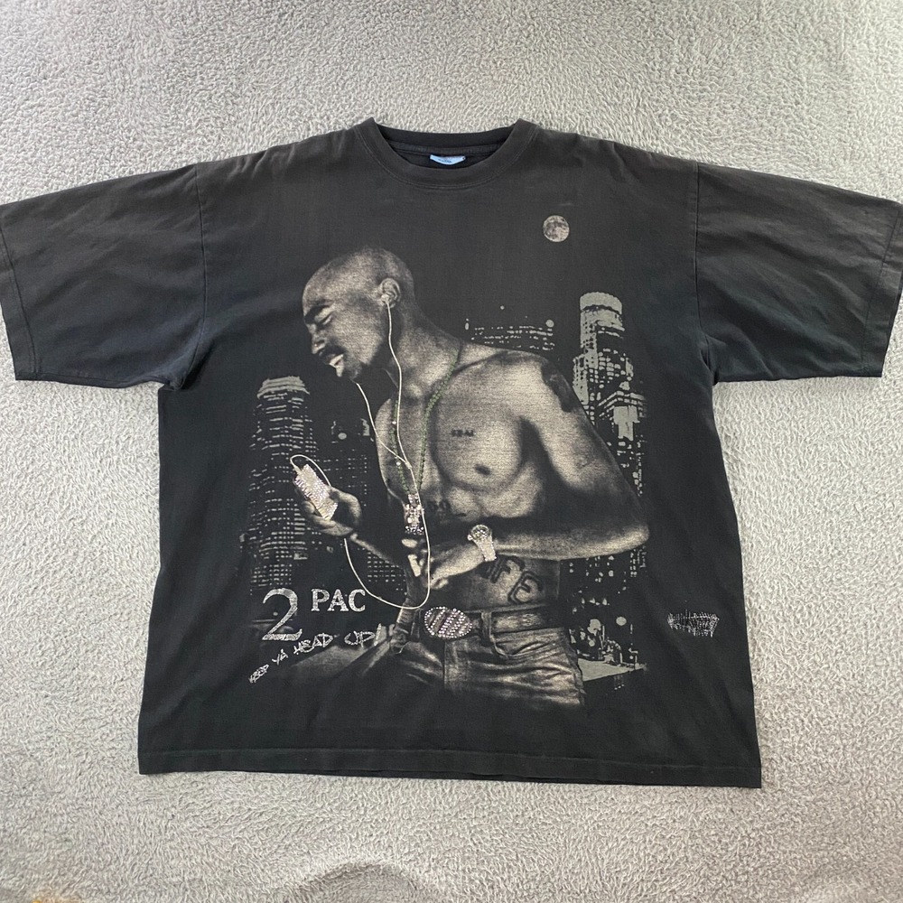 Vintage Y2K 2Pac Rap Tee Mens 3XL Ipod Rhinestone Bling 90s Hip Hop West Coast